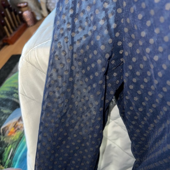 Chicos Swiss Dot Sheer Sleeve Top - Picture 3 of 8